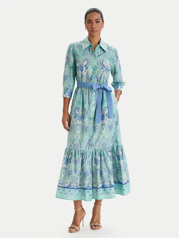 Luisa Spagnoli Luisa Spagnoli Haljina košulja Pampa 543211 Zelena Regular Fit