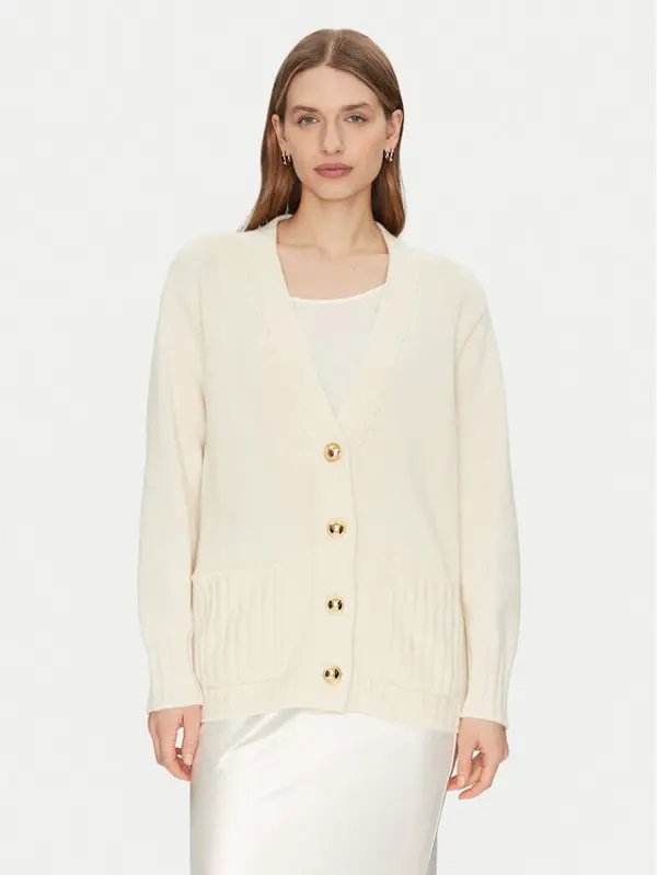 Luisa Spagnoli Luisa Spagnoli Kardigan Canolo 58505 Écru Regular Fit
