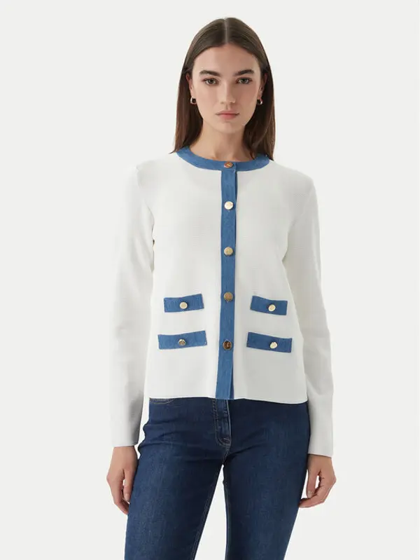 Luisa Spagnoli Luisa Spagnoli Kardigan Capotreno 100363 Bijela Regular Fit