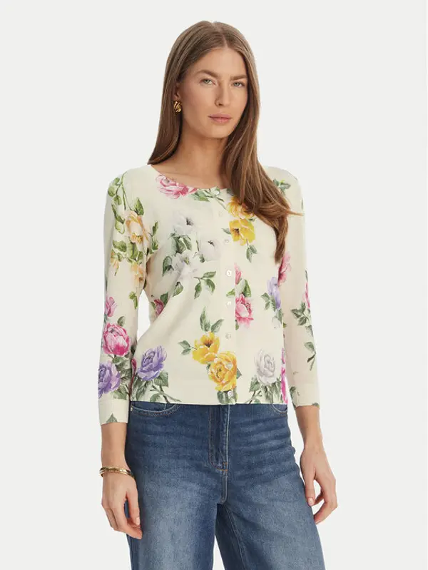 Luisa Spagnoli Luisa Spagnoli Kardigan Contesto 100300 Bež Slim Fit