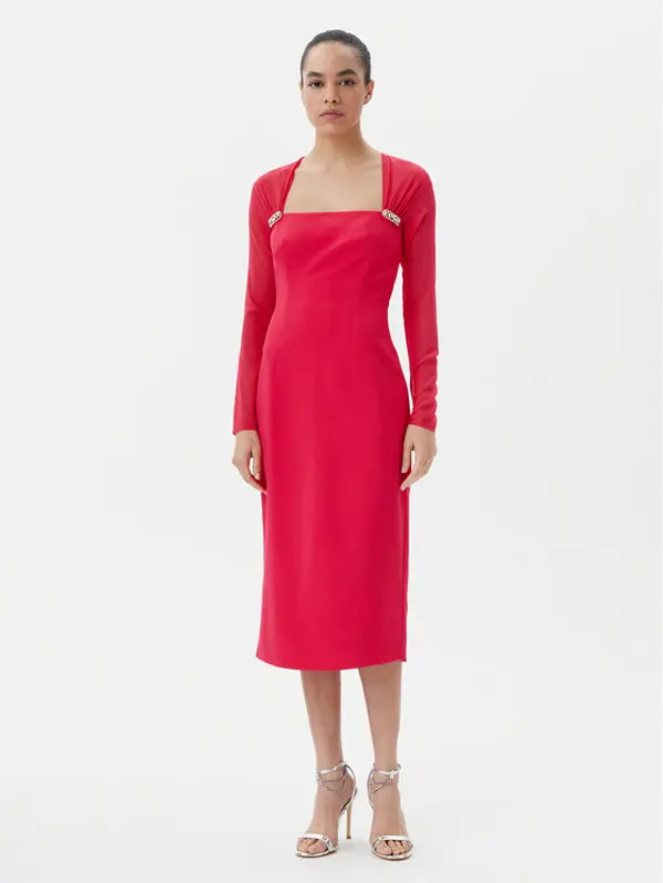 Luisa Spagnoli Luisa Spagnoli Koktel haljina Protocollo 541709 Crvena Regular Fit