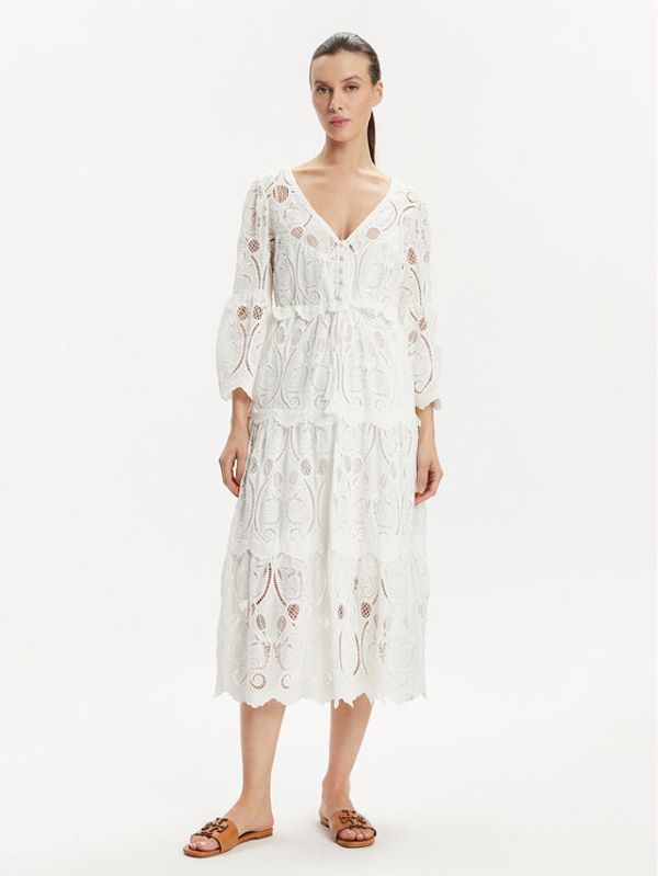 Luisa Spagnoli Luisa Spagnoli Ljetna haljina Pigna 540712 Bijela Regular Fit