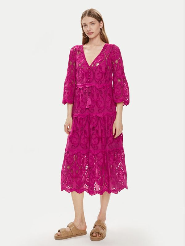 Luisa Spagnoli Luisa Spagnoli Ljetna haljina Pigna 540712 Ružičasta Regular Fit