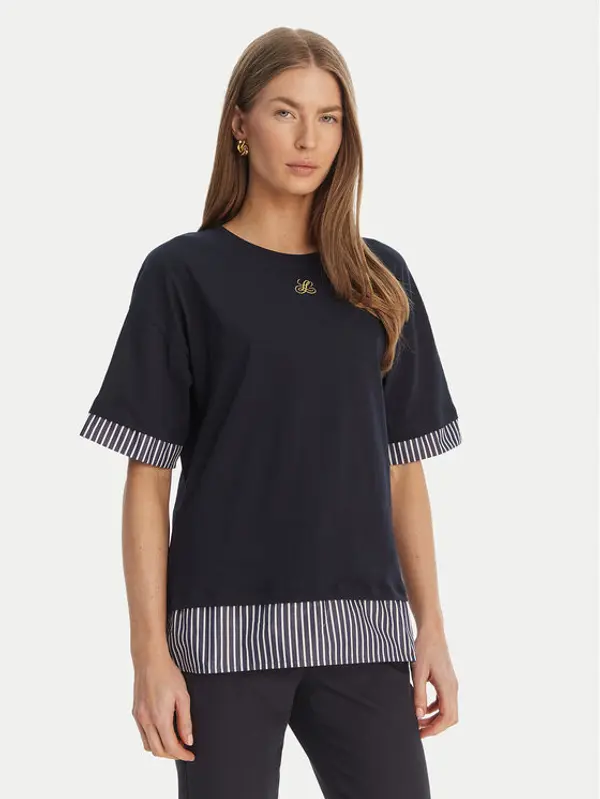 Luisa Spagnoli Luisa Spagnoli T-shirt Baiadera 543155 Tamnoplava Regular Fit