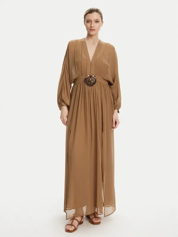 Luisa Spagnoli Luisa Spagnoli Večernja haljina Paiolo 541815 Smeđa Regular Fit
