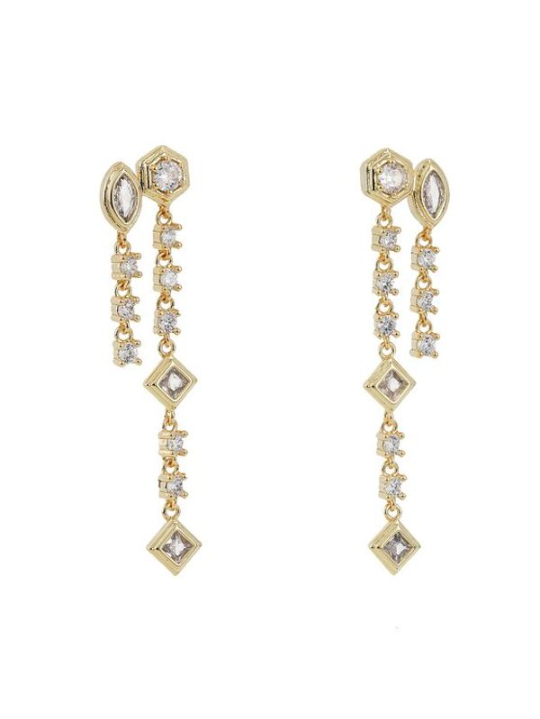 Luv AJ Luv AJ Naušnice Stellar Bezel Double Studs HOL22-E-SBDS-G Zlatna