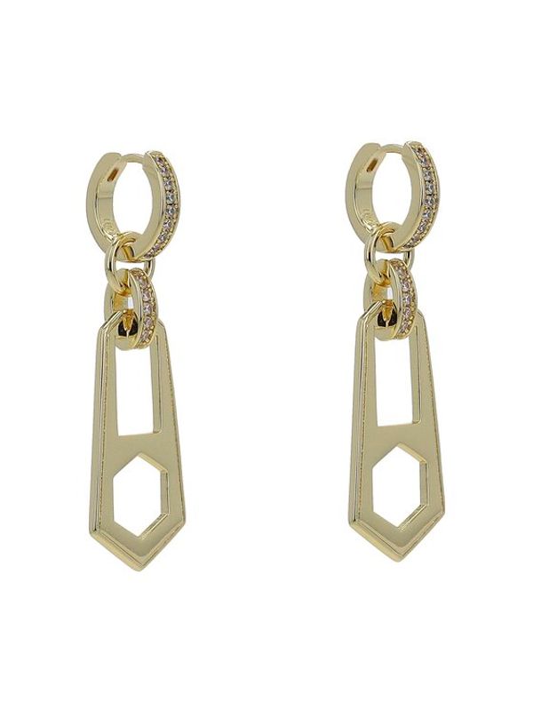 Luv AJ Luv AJ Naušnice Zipper Hoops HOL22-E-ZH-G Zlatna