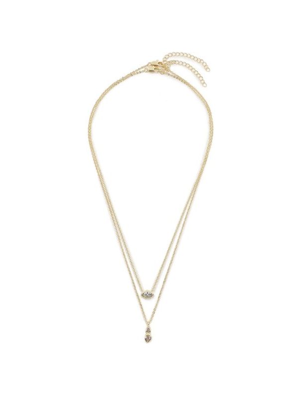 Luv AJ Luv AJ Set od 2 para naušnica Stellar Bezel Charm Necklace Set HOL22-N-SBCN-G Zlatna