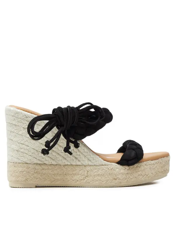 Manebi Manebi Espadrile Hamptons Two Braided Bands Wedge Espadrilles K 1.0 WE Crna