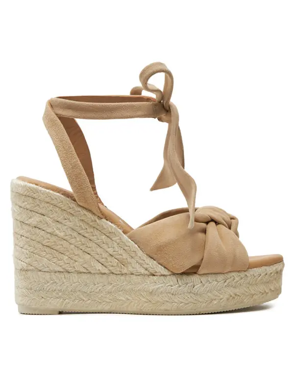 Manebi Manebi Espadrile Hamptons Wedge Espadrilles With Knot M 1.1 WS Bež