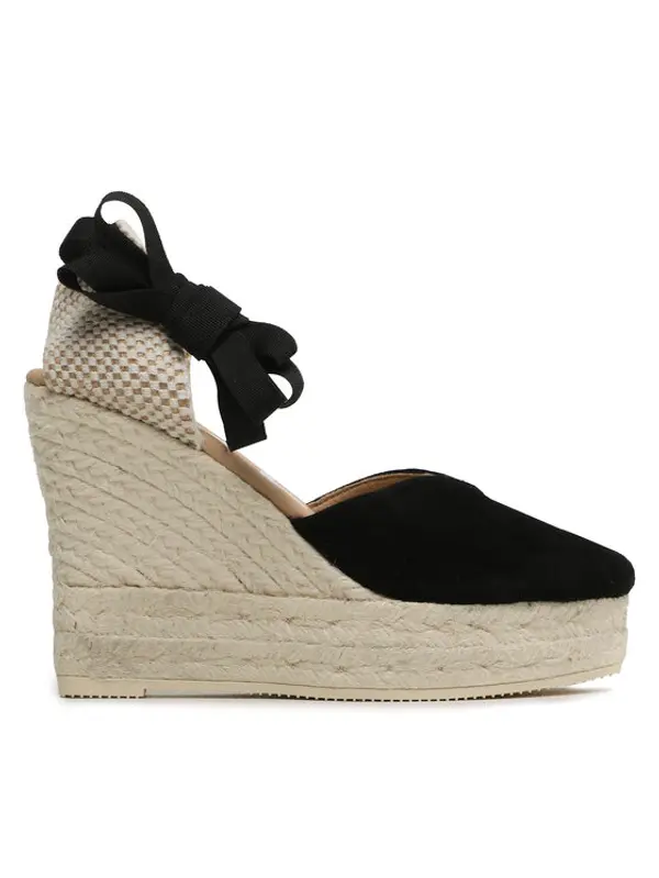 Manebi Manebi Espadrile Heart-Shaped Wedge Espadrilles K 1.0 WH Crna