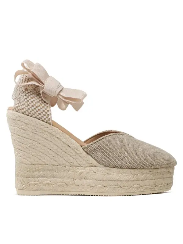 Manebi Manebi Espadrile Heart-Shaped Wedge Espadrilles O 7.1 WH Bež