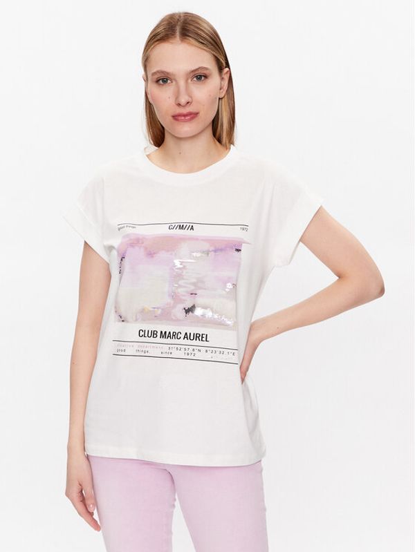 Marc Aurel Marc Aurel T-shirt 7423 7000 73581 Bijela Regular Fit