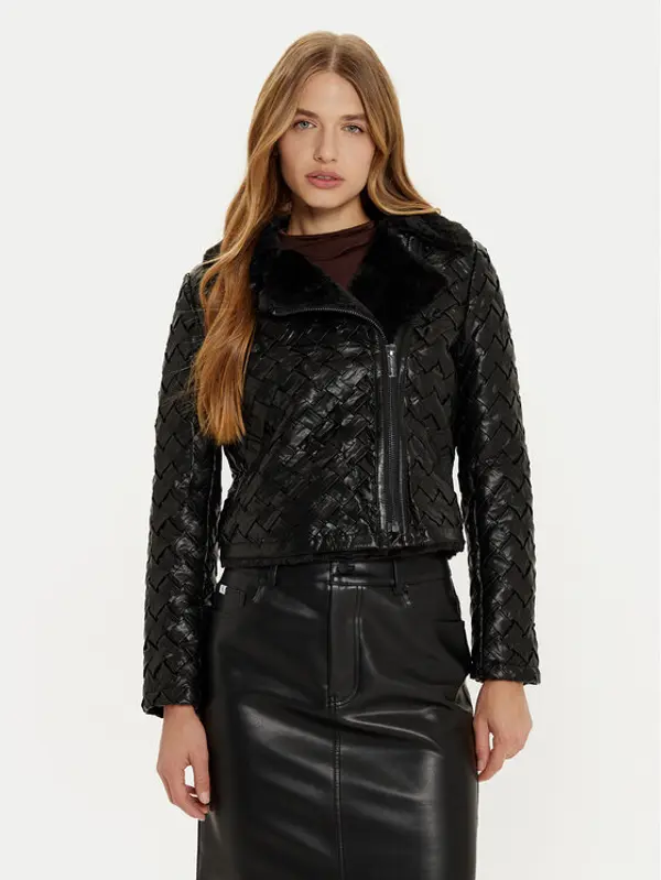 Marciano Guess Marciano Guess Jakna od imitacije kože Camille 4BGL31 7204A Crna Regular Fit