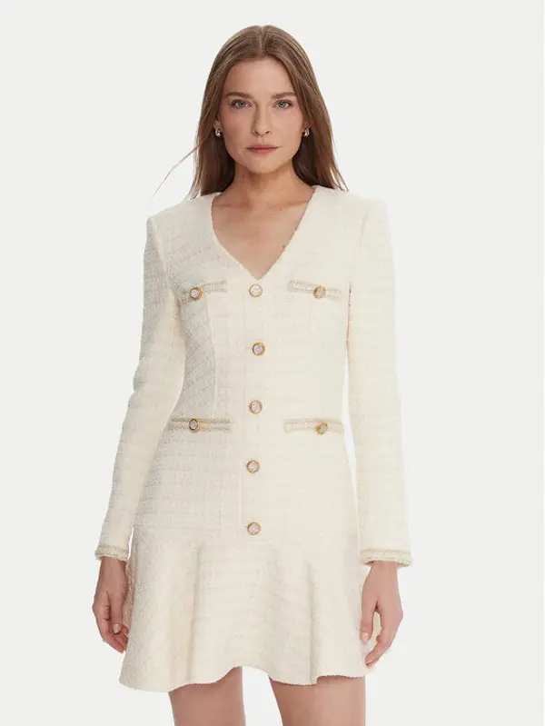 Marciano Guess Marciano Guess Koktel haljina 5BGK36 7394A Écru Regular Fit