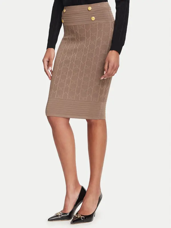Marciano Guess Marciano Guess Suknja olovka G6YD07 Z1013 Svijetlo smeđa Slim Fit