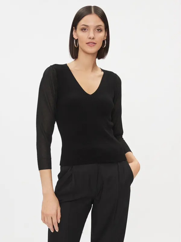 Marella Marella Džemper Moneta 2333660239200 Crna Regular Fit