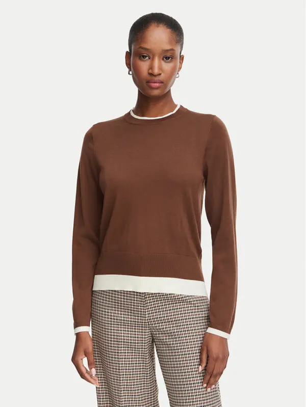Marella Marella Džemper Prugna 2625366181 Smeđa Regular Fit