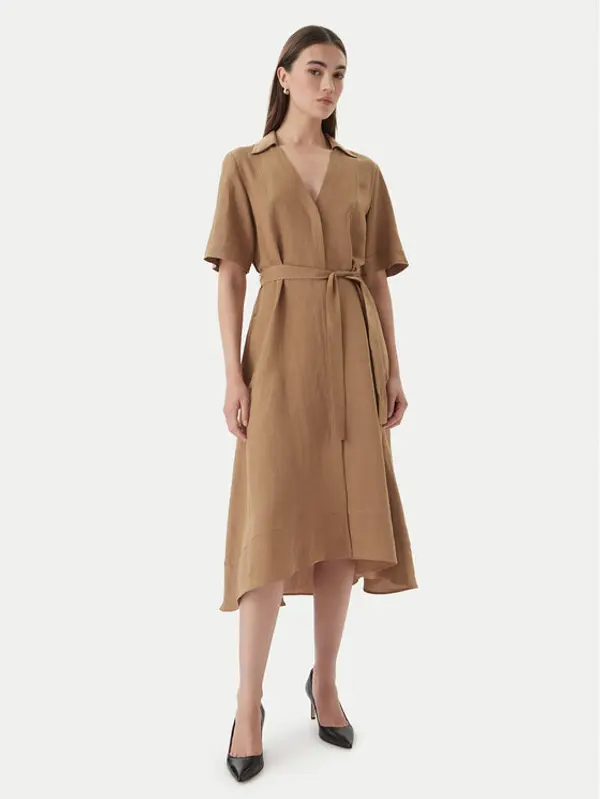 Marella Marella Haljina košulja Detto 2615221082 Smeđa Regular Fit