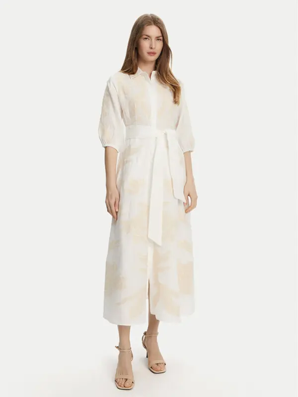 Marella Marella Haljina košulja Nota 2513221252 Bijela Regular Fit