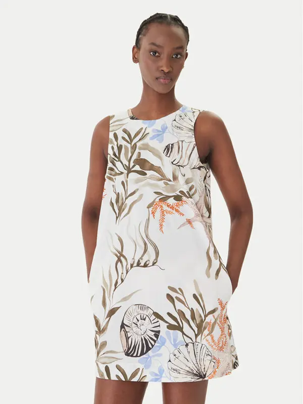 Marella Marella Haljina za svaki dan Sultano 2613221322 Bijela Regular Fit