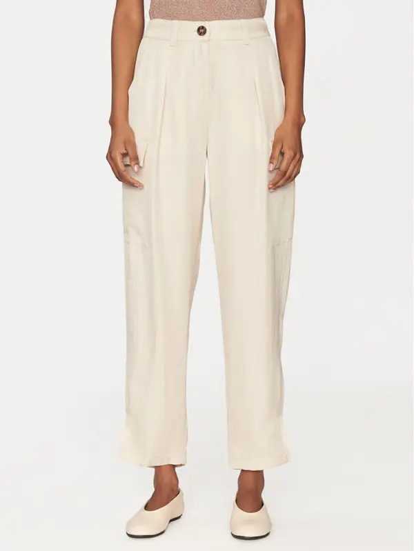 Marella Marella Hlače Aia 2515131071 Bež Loose Fit