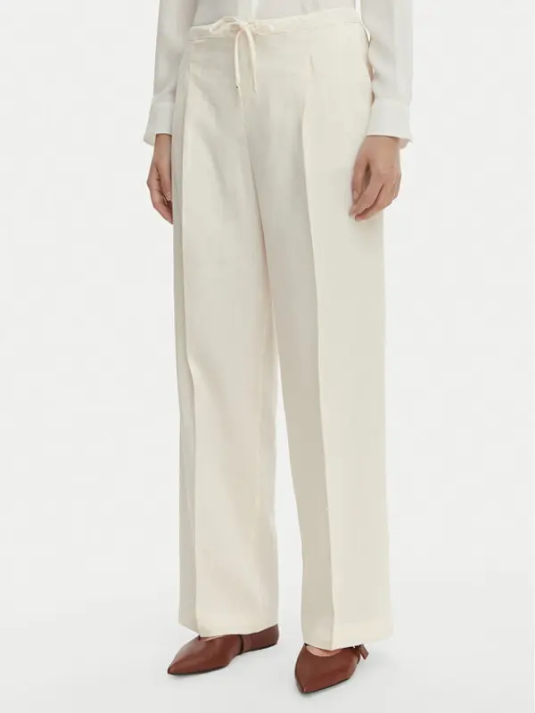 Marella Marella Hlače Alloro 2613131115 Écru Regular Fit