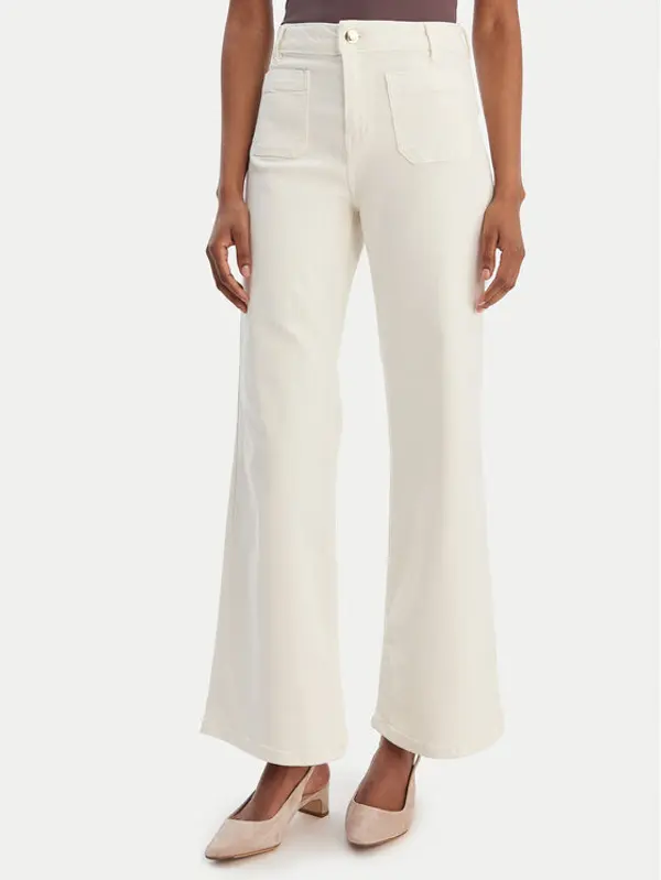 Marella Marella Hlače Baschi 2615131251 Écru Regular Fit