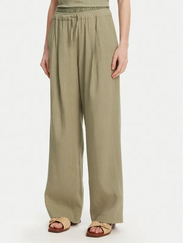 Marella Marella Hlače Fred 2513131085 Zelena Wide Leg