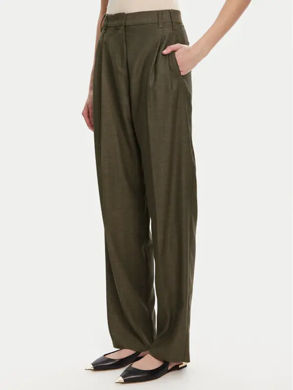 Marella Marella Hlače Hull 2523136161 Kaki Loose Fit