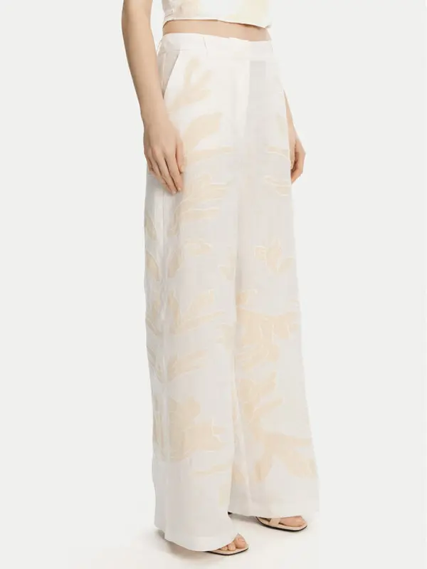 Marella Marella Hlače Kadiak 2513131212 Bijela Wide Leg