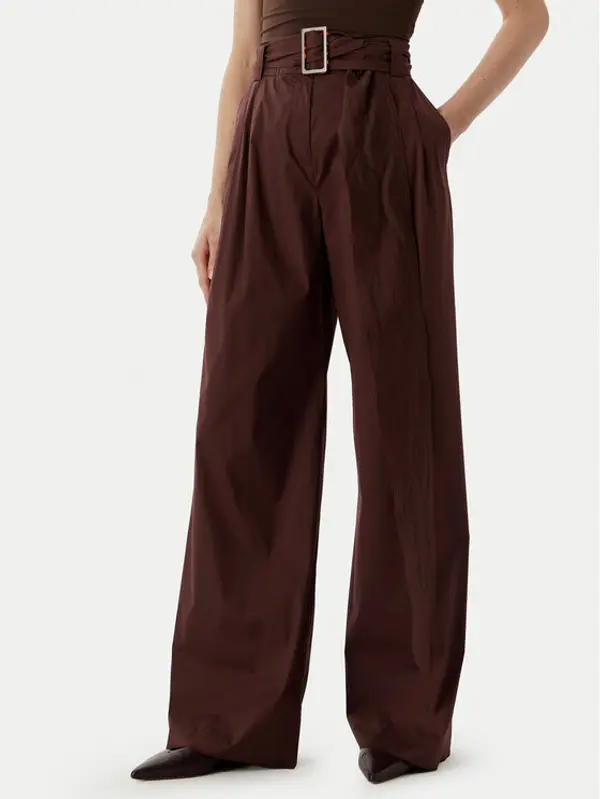 Marella Marella Hlače Navile 2613131072 Smeđa Relaxed Fit
