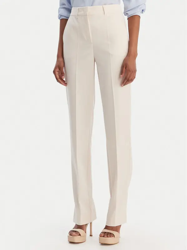 Marella Marella Hlače Pagina 2613131081 Krem Slim Fit