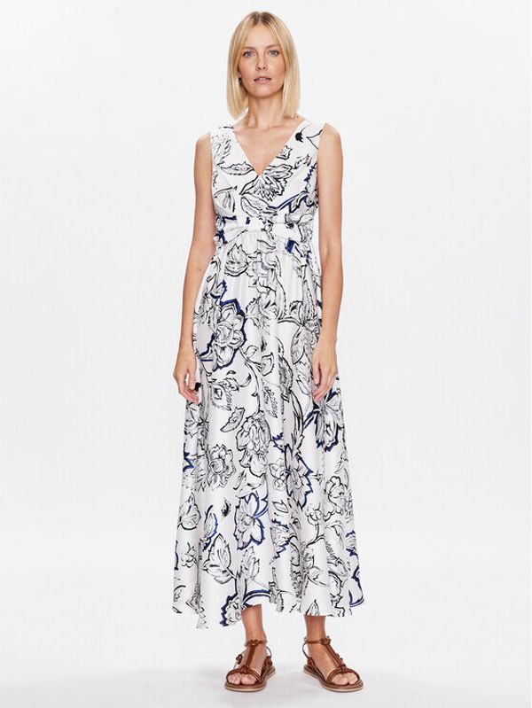 Marella Marella Koktel haljina Germana 2332211232 Écru Slim Fit