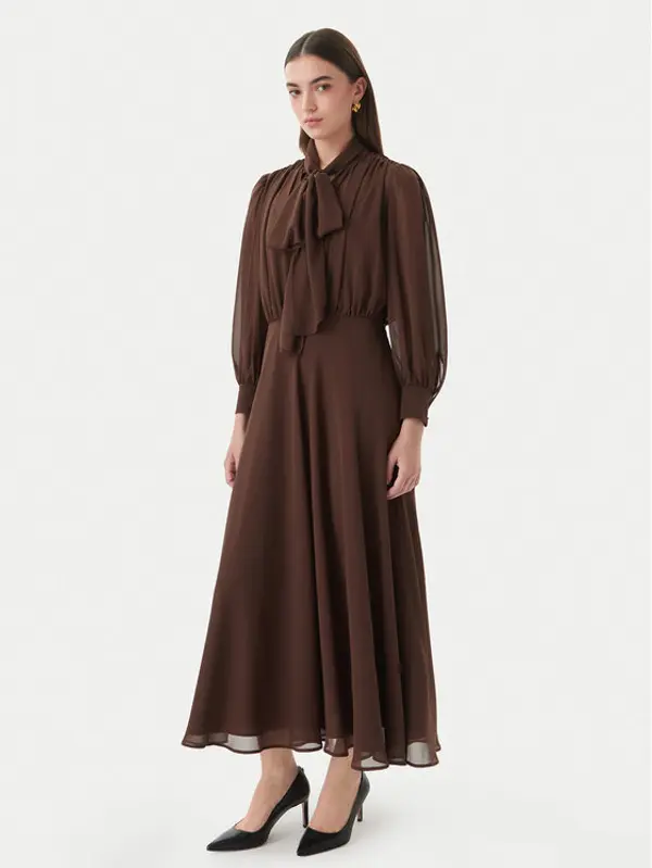 Marella Marella Koktel haljina Giovane 2613221093 Smeđa Regular Fit