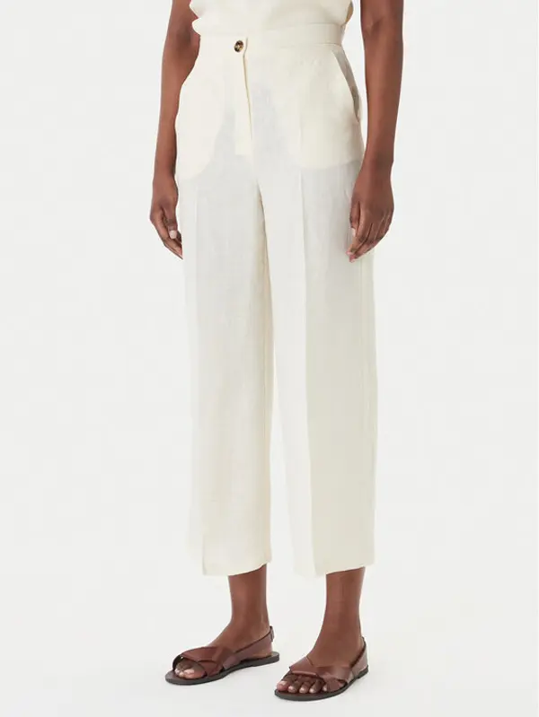 Marella Marella Kulot Clava 2615131182 Écru Regular Fit