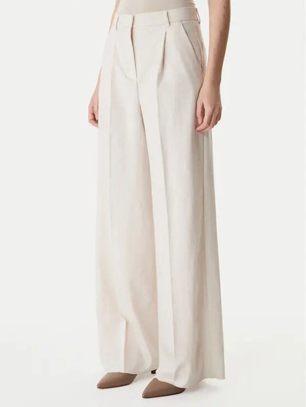 Marella Marella Palazzo hlače Slogan2 2615131311 Écru Wide Leg