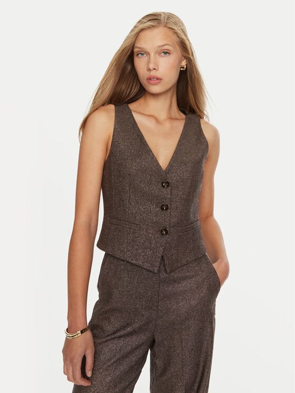 Marella Marella Prsluk za odijelo Neon 2423156012 Smeđa Regular Fit