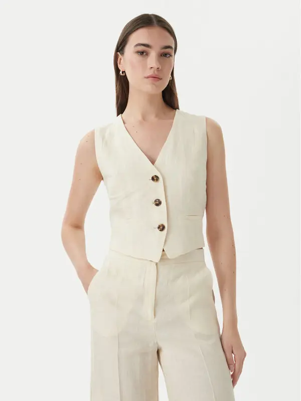 Marella Marella Prsluk za odijelo Veranda 2615151032 Écru Regular Fit