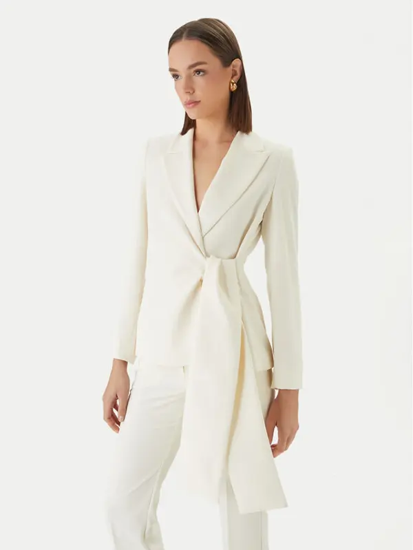 Marella Marella Sakoi Meandro 2613041053 Écru Slim Fit