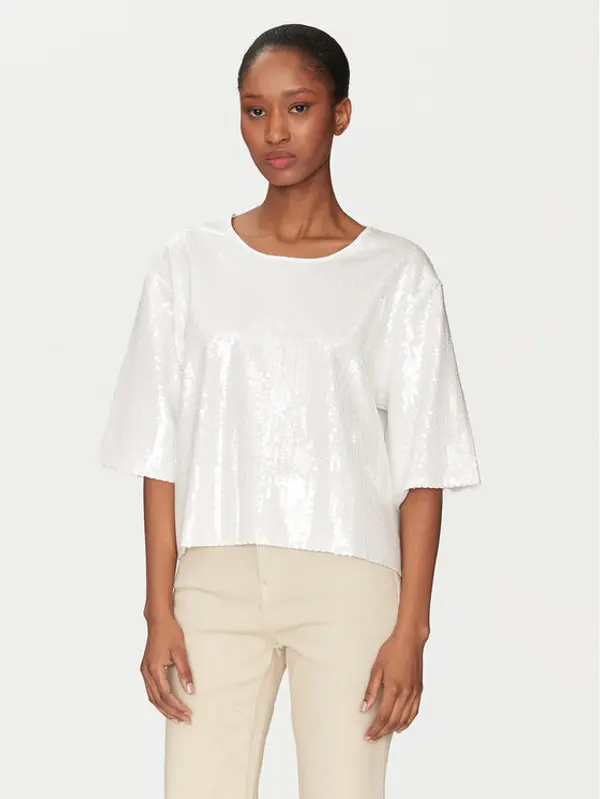Marella Marella T-shirt Gardone 2513971024 Écru Boxy Fit