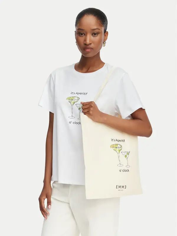 Marella Marella T-shirt Gola 2615971072 Écru Regular Fit