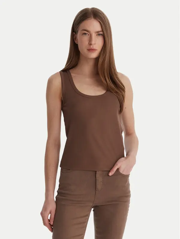 Marella Marella Top Orata 2613941015 Smeđa Slim Fit