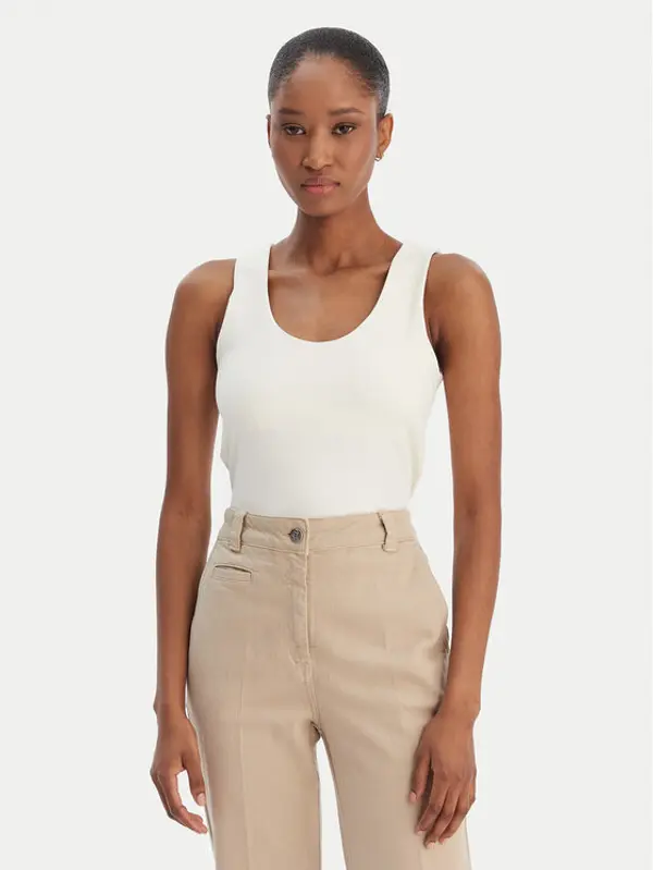 Marella Marella Top Tiglio 2615941051 Écru Slim Fit