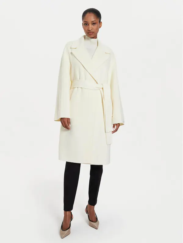 Marella Marella Vuneni kaput Marna 2423016011 Écru Regular Fit