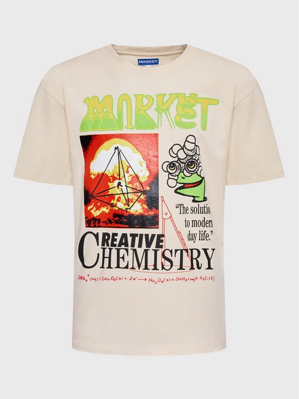 Market Market T-shirt Chemistry 399001242 Écru Regular Fit