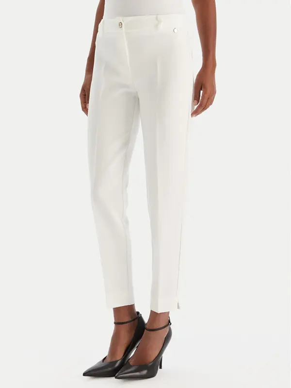 Maryley Maryley Hlače 25IB52Z/M17/43BC Bijela Regular Fit