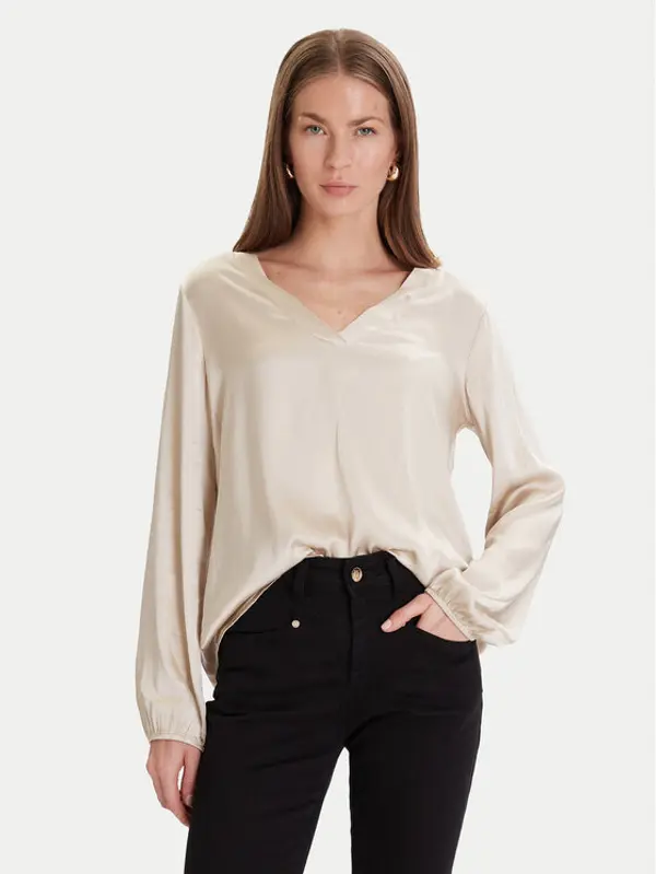 Maryley Maryley Majica 25IB824/18LA Bež Regular Fit