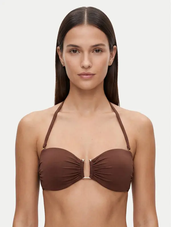 Max Mara Beachwear Max Mara Beachwear Gornji dio kupaćeg kostima Amelia 2616821239 Tamno smeđa