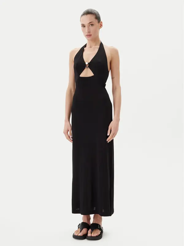 Max Mara Beachwear Max Mara Beachwear Koktel haljina Ghiotto 2516621059 Crna Slim Fit